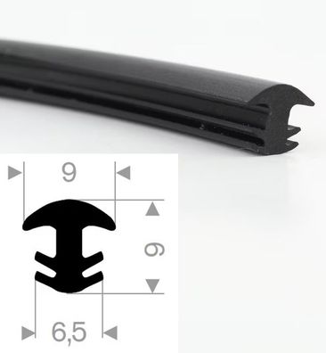 ESTP16 - EPDM Vollgummi Zargenprofil, Einsteckprofil, Pilzprofil, ontainergummi