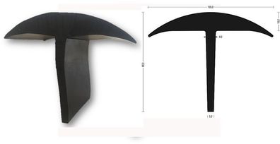 ESTP17 EPDM Vollgummi Zargenprofil, Einsteckprofil, T-Profil, Containergummi