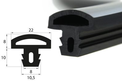 ESTP18 - EPDM Vollgummi Zargenprofil, Einsteckprofil, Pilzprofil, ontainergummi