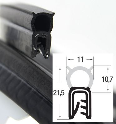 DO5 - EPDM Kantenschutz Dichtungs Profil Gummi Dichtung oben - Klemmbereich 1 - 3 mm