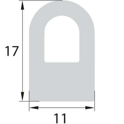 DP12 EPDM Moosgummi Halbrundprofil D Profil 11x17 mm Gummidichtung