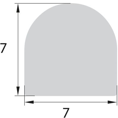 DP3 EPDM Moosgummi Halbrundprofil D-Profil 7x7 mm Gummidichtung Türdichtung