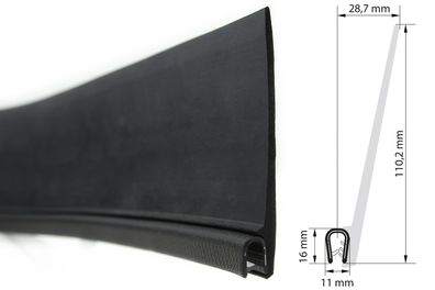 DF26 - Kantenschutz Dichtungs Profil Dichtung PVC/EPDM - Klemmbereich 3-6 mm