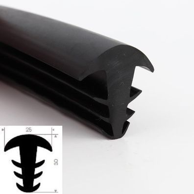 ESTP12 - EPDM Vollgummi Zargenprofil, Einsteckprofil, Pilzprofil, ontainergummi