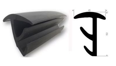 ESTP14 - EPDM Vollgummi Zargenprofil, Einsteckprofil, Pilzprofil, ontainergummi