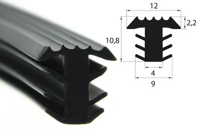ESTP15 - EPDM Vollgummi Zargenprofil, Einsteckprofil, Pilzprofil, ontainergummi