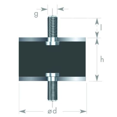 GP1-30-15-AG/AG-M8x20 Gummi-Metall-Puffer Gummipuffer Schwingungsdämpfer Silentblock
