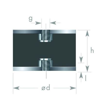 GP3-10-10-IG/IG-M4x4 Gummi-Metall-Puffer Gummipuffer Schwingungsdämpfer Silentblock
