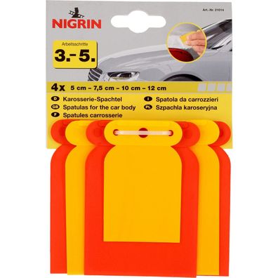 Nigrin Karosserie-Spachtel Set 4-tlg 50/75/100/120 Japan-Spachtel Auto-Lack etc