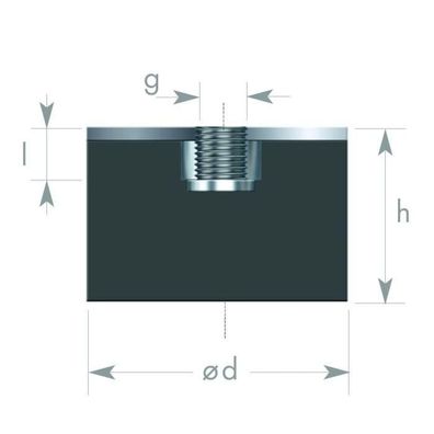 GP5-25-15-IG-M6 Gummi-Metall-Puffer Gummipuffer Schwingungsdämpfer Silentblock