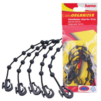 5x Pearl Fix Kabelbinder Schnellbinder 18cm Schwarz