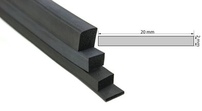 VKP2x20 Moosgummi EPDM - Vierkantprofil 2x20 mm Gummiprofil, Profilgummi