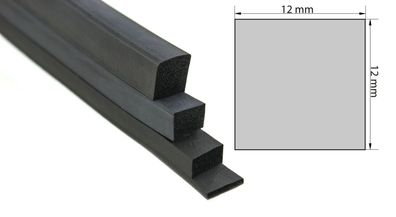 VKP12x12 Moosgummi EPDM - Vierkantprofil 12x12 mm Gummiprofil, Profilgummi, Rechteck