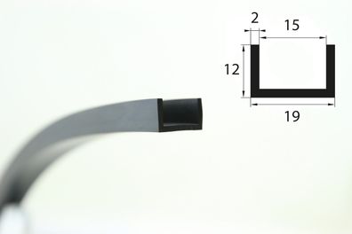 V23 Fassungsprofil Fassungsbereich 15 mm Kantenschutz EPDM Gummiprofil Gummidichtung