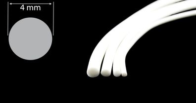 RS4-SIL Rundschnur Rundschnüre aus Silikonschaum weiß Gummi Moosgummi Rundprofil