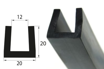 V34 Fassungsprofil Fassungsbereich 12 mm Kantenschutz EPDM Gummiprofil Gummidichtung