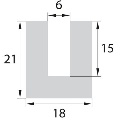 UP5 Moosgummidichtung U-Profil Fensterprofil Dichtung Dämpfungsprofil