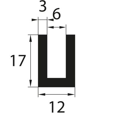 V39 Fassungsprofil Fassungsbereich 6 mm Kantenschutz EPDM Gummiprofil Gummidichtung