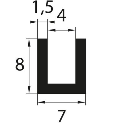 V43 Fassungsprofil Fassungsbereich 4 mm Kantenschutz EPDM Gummiprofil Gummidichtung