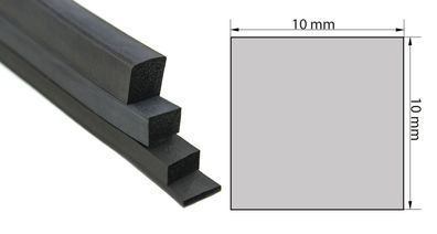 VKP10x10 Moosgummi EPDM - Vierkantprofil 10x10 mm Gummiprofil, Profilgummi, Quadrat