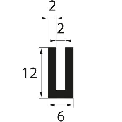 V19 Fassungsprofil Fassungsbereich 2 mm Kantenschutz EPDM Gummiprofil Gummidichtung