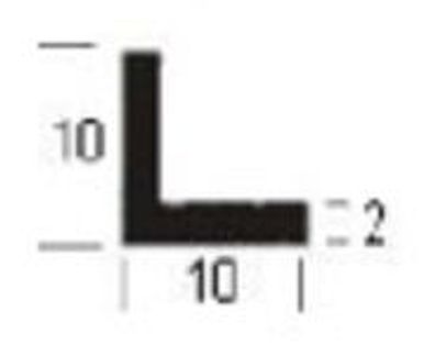 WKP6 TPE Vollgummi Winkelprofil L - Profil 10x10x2 mm Winkelleiste aus Vollgummi