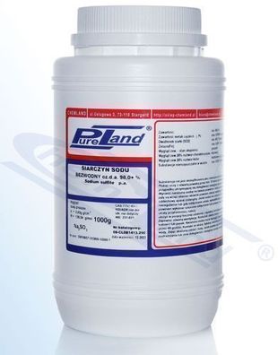 Natriumsulfit wasserfrei ( Sodium Sulfite ) PureLand p.a. 1000 g HDPE Flasche