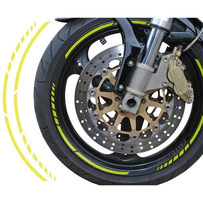 PIN Striping Felgendesign Racing Neon Gelb für Motorrad