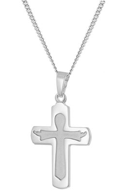 trendor Schmuck Kreuz mit Halskette 925 Silber Rhodiniert 28742