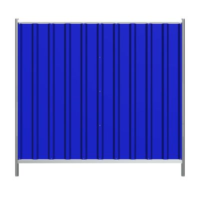 Schake Mobilzaun Trapez 2,2x2m mit Stahlblechfuellung, blau