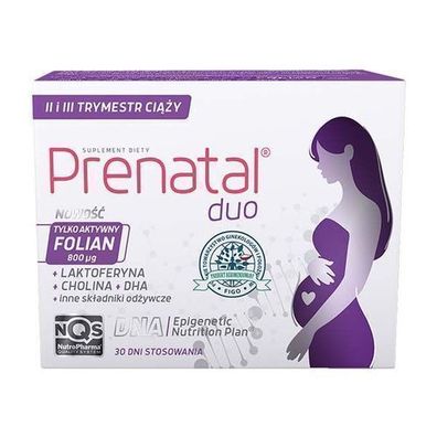 Prenatal DUO - Schwangerschaft und Stillzeit Nahrungsergaenzung mit DHA, Lactofer