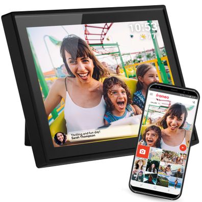 Denver PFF-1021 Digitaler WLAN-Bilderrahmen - 10.1" IPS Touchscreen & Frameo App