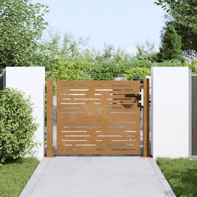 vidaXL Gartentor 105x105 cm Cortenstahl Quadratisches Design