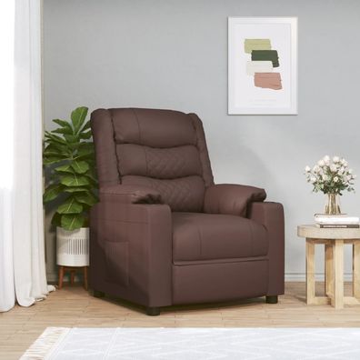 vidaXL Massagesessel Elektrisch Braun Kunstleder