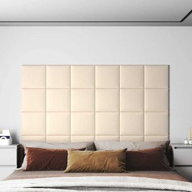 vidaXL Wandpaneele 12 Stk. Creme 30x30 cm Samt 1,08 m²
