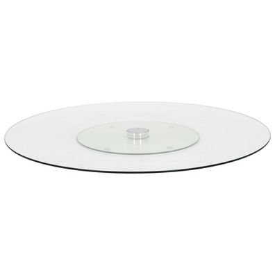 vidaXL Servierplatte Drehbar Transparent 60 cm Hartglas