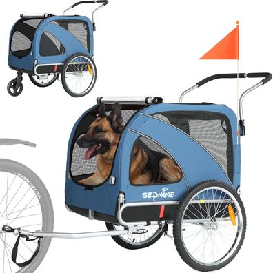 XL Hundeanhänger 2-in-1 (bis 40 kg) - Fahrrad und Jogging, faltbar und sicher