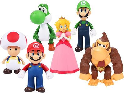 6 Super Mario Figuren - beweglich - 10-15?cm groß