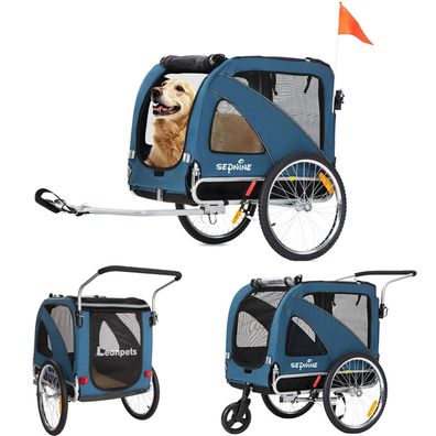 XXL Hundeanhänger 2-in-1 mit Parkbremse - bis 40kg, faltbar und sicher