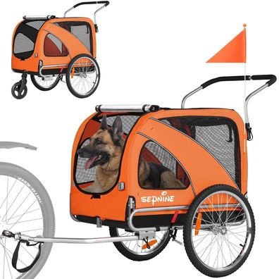 Hunde Fahrradanhänger XL, 2 in 1 Hundeanhänger & Jogger bis zu 40 kg Faltbar