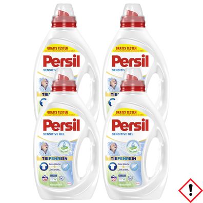 Persil Sensitive Gel Vollwaschmittel flüssig 20 WL 900ml 4er Pack
