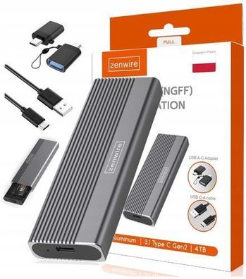 SSD-Gehäuse m2 SATA NGFF USB-C USB 3.0 6GB/s Laufwerksträger m.2 Zenwire BS-2818S