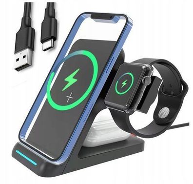3-in-1 induktives Ladegerät für Samsung Apple + AirPods Buds Apple Watch 15W X17