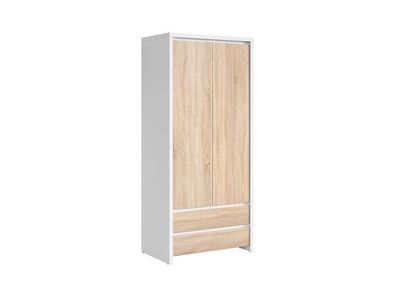 SchiebetürenschrankKaspian - Kleiderschrank - Schrank - Weiß + Eiche Dekor