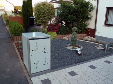 Mülltonnenbox 1er Klappdach (120L + 240L) Müllbox aus Metall