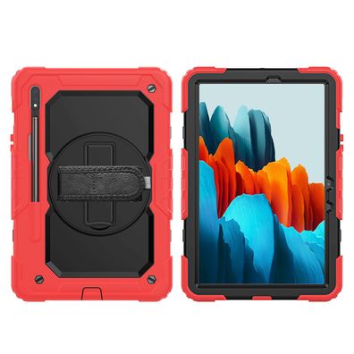 4in1 Tasche für Samsung Galaxy Tab S7 SM-T870/T875/X700 11 Zoll Panzerhülle Rot