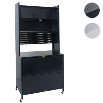 Küchenschrank HWC-O53, Küchenregal Schrankfächer rollbar Metall 175x80x42cm
