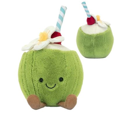 NEU JellyCat Amuebles Aruba Coconut Weiche Spielzeuggefullte Lebensmittel 5,9 in 1