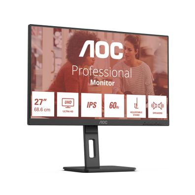 AOC U27E3UF - 27 Zoll UHD Monitor, höhenverstellbar, Lautsprecher, Adaptive Syn... ->