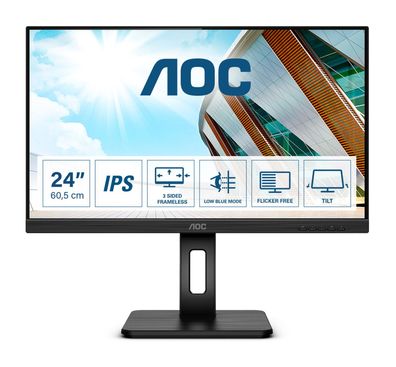 AOC Q24P2Q - LED-Monitor - 60.5 cm (23.8") - 2560 x 1440 QHD @ 75 Hz - IPS - 25... ->